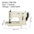 Household 7'' Flat-Bed Lock Single Sewing Machine Walking Foot Tailor Portable Design 110V/220V Compatible 1 Year Warranty