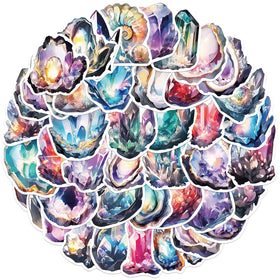 New 50pcs Aesthetic Diamond Art Conch Luxury Gem Crystal Sticker