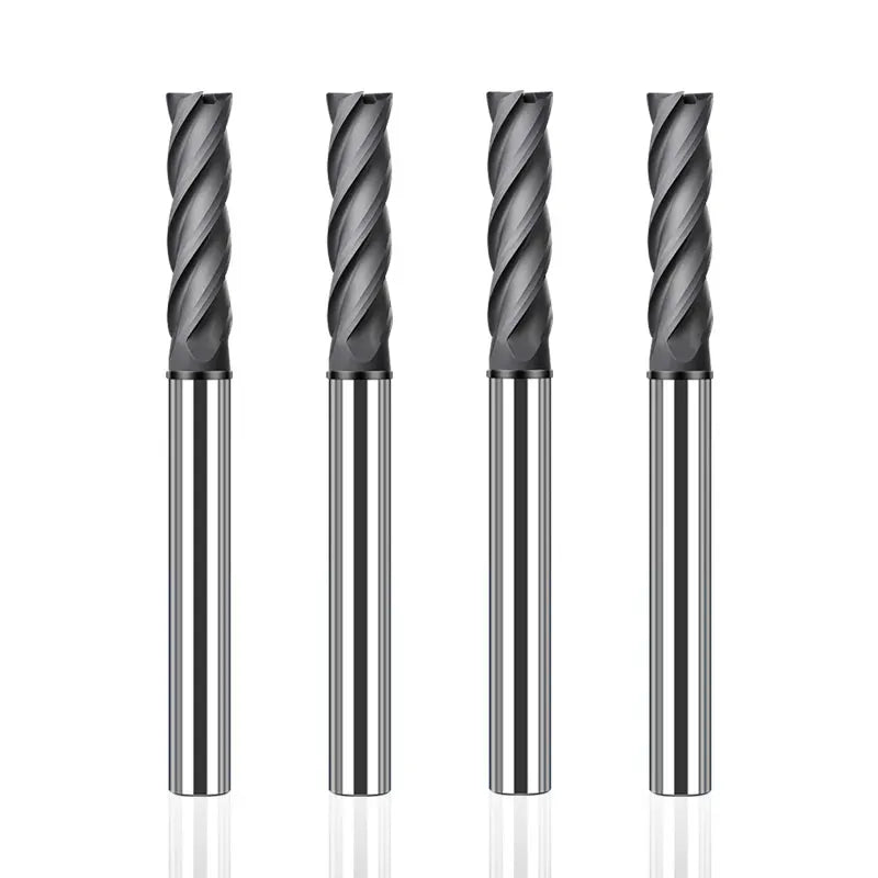 AZZKOR 4F Endmills Color-Ring Diamond Coating Tungsten Steel Graphite Specific Milling Cutter Tools for CNC
