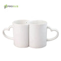 Prosub Heart Shaped Handle Lovers Sublimation Mugs 11oz Blank White Ceramic