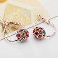 Fashion Crystal Ball Stud Earrings Rose Gold High Quality for Women Engagement Party Wedding Jewelry