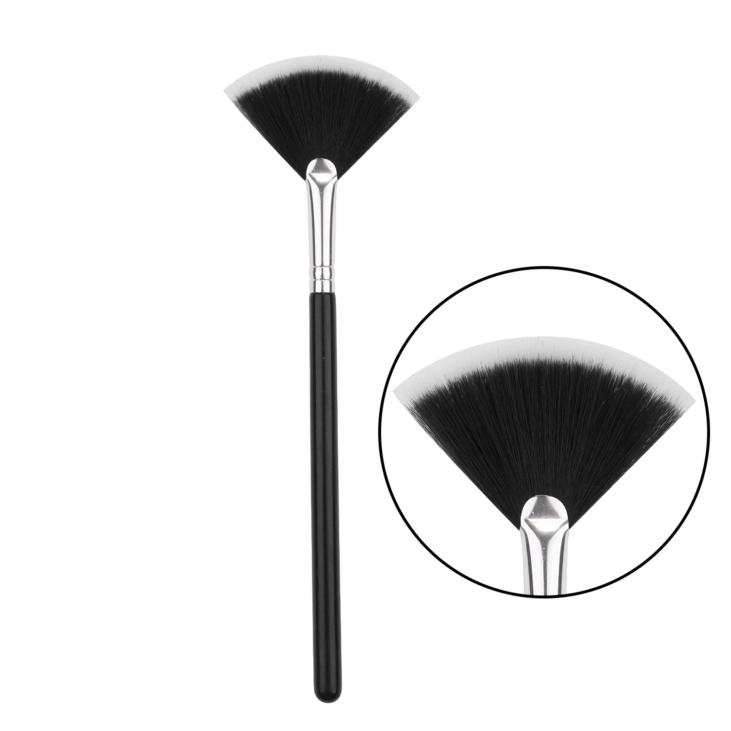 IPRESTA Oem Logo Makeup Brushes Low MOQ Custom Fan Brush for Mask Wood Handle for Concealer Lip Balm Lip Gloss Shaving Brush
