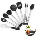 NEW 8PCS Kitchen Utensils Set Stainless Steel Handle Silicone Cooking Utensils Non-stick Spatula Cookware Kitchen Tools