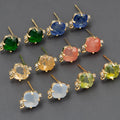 MA47 10pcs Lot 18K Gold Plated Copper Nickel Free Zircon Charms for DIY Stud Earrings Wholesale Jewelry Accessories for Making