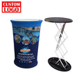 Custom LED Pop up Trade Show Display with Aluminum Frame Foldable Counter Podium for Exhibition