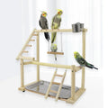 Parrot Interactive Bird Toy - Entertaining Parrot Toy Set with Climbing Frame Ladder Swing and Rope Perch