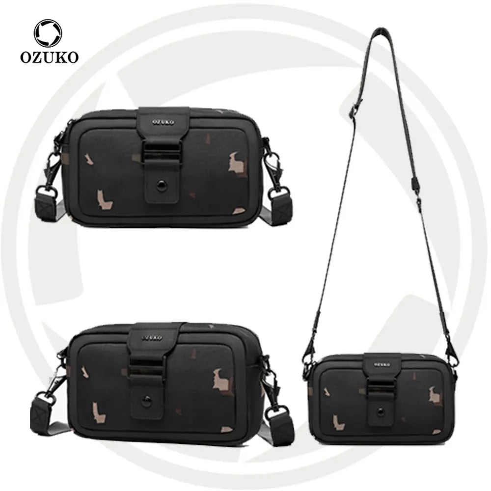 OZUKO 9829 Waterproof Crossbody Bag for Women Men Trendy Sling Backpack Casual Chest Bag Convertible Shoulder Strap Zipper