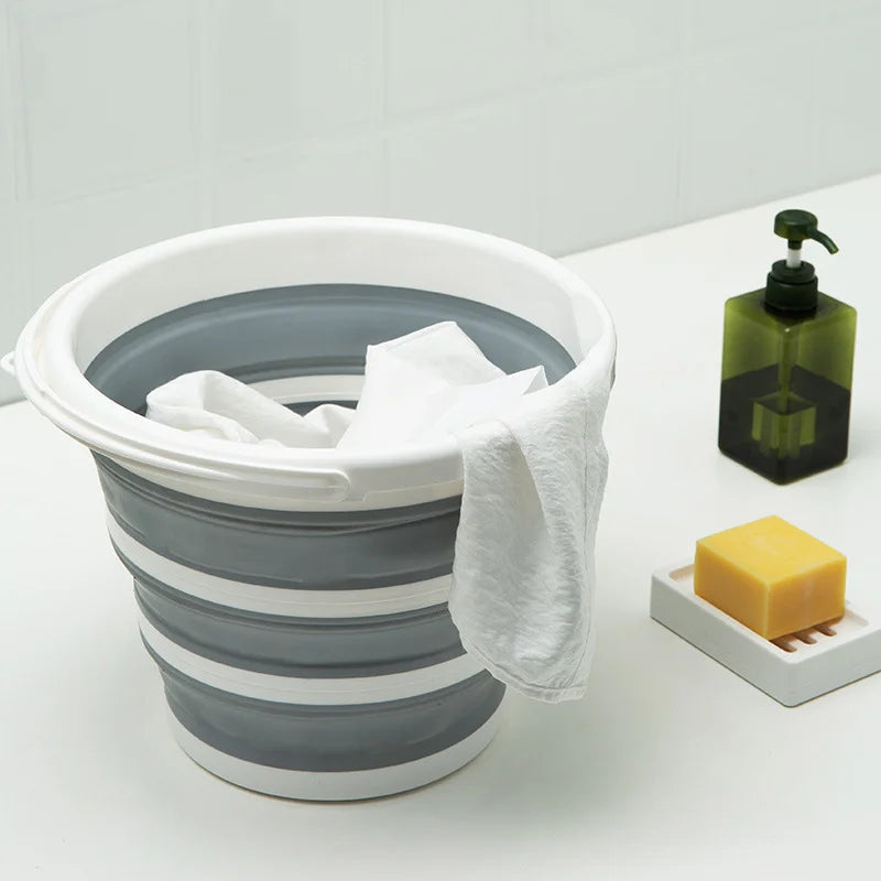 Collapsible Plastic Bucket with 2.6 Gallon (10L) Foldable Round Tub for House Cleaning Space Saving Outdoor Camping