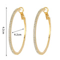 Fashion Gold Plated 1.7inch Hoop Earrings Wholesale Luxury Micro Paved Zircon Hoop Earrings Women