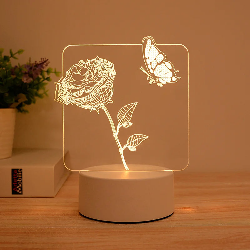 3D Illusion Lamp Led Custom Room Decorative Children USB Battery Acrylic 3D LED Night Light Table Lamp 3D Lights for Kids Gift