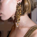 Exaggerated Design Metal Glitter Dynamic Tassel Earrings - Handcrafted with European and American Artistry Bold Individualistic