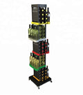 Movable Modern Rack Wine/Retail Shops Whisky Display Rack With Wheels