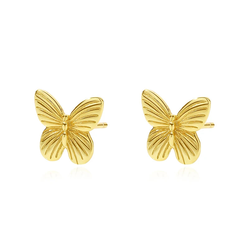 New Arrival Exquisite Temperament Gold Plated Earrings Vintage Fashion Butterfly Stud Earrings for Women