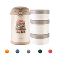 High Quality Primacy 304 Stainless Steel Insulated Lunch Box Thermal Food Flask Plastic Triple Tier 6h Heat Retention for