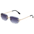 Wholesale Custom Logo Fashion Retro Men Metal Sunglasses UV400 Gradient Shades Rimless Polygon Sunglasses Women
