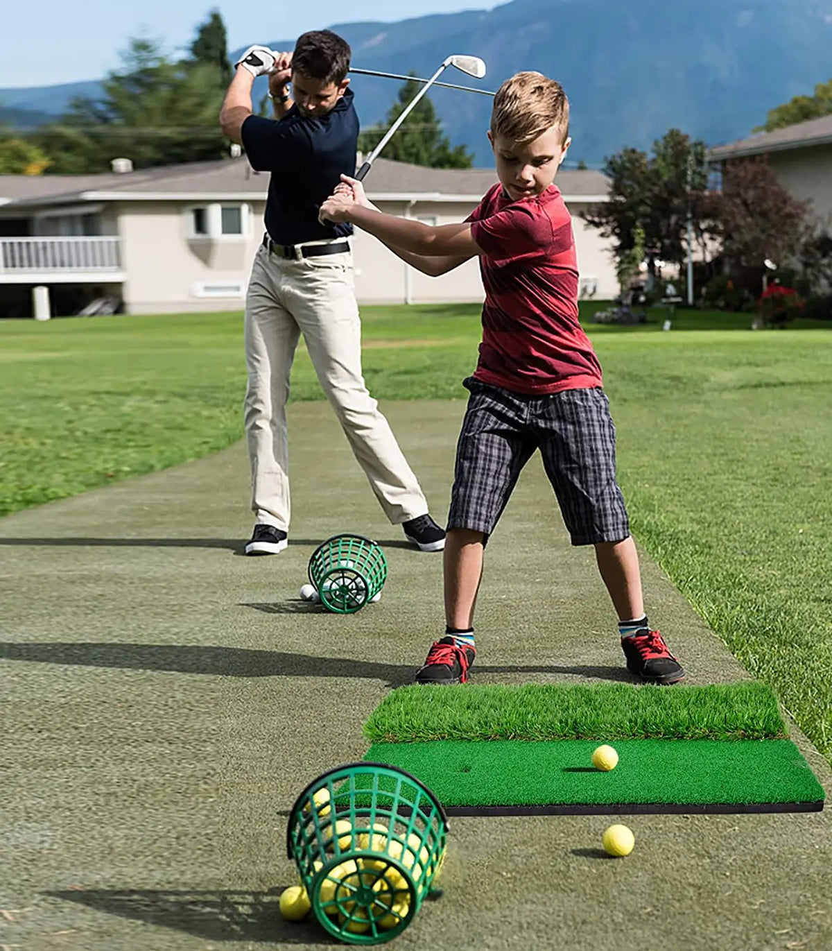 Golf Long and Green Grass Replaceable Hitting Mat Anti-slip Rubber Sole Golf Practice Mats Outdoor Indoor