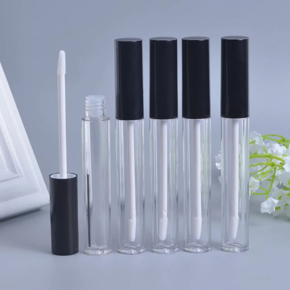 New Full Clear Lip Gloss Tube Empty Plastic 4ml Lipgloss Container Transparent Liquid Lipstick