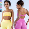 Brand New Strapless Workout Gym Bandeau Fitness Sports Activewear Padded Backless Push up Yoga Bra for Women