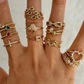 RM1142 Chic Bling Crystal Cubic Zirconia CZ Pave Rings CZ Paved 18k Gold Plated Diamond Engagement Finger Rings for Ladies Women MegaBDM