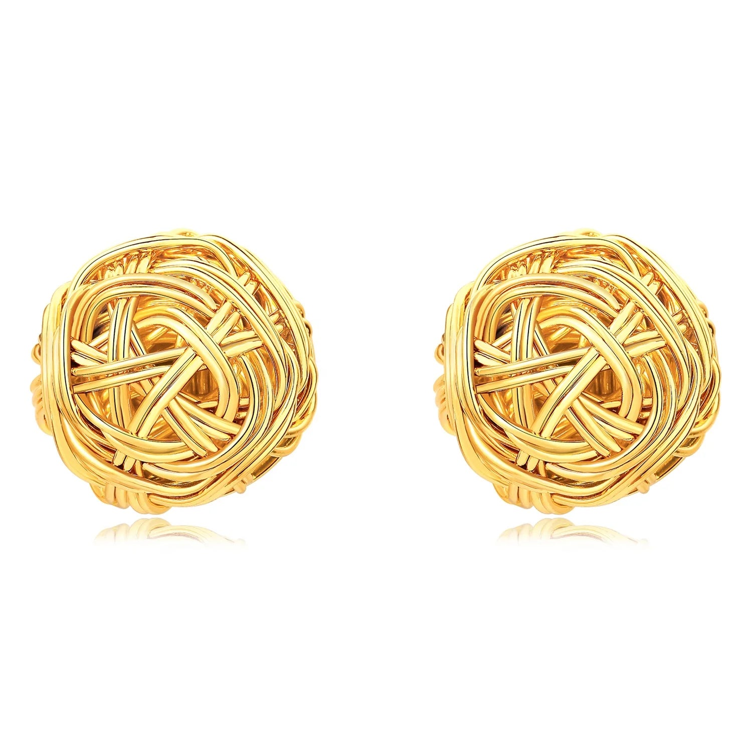Light Luxury Small High Sense Wild Retro Metal Multi-layer Winding Small Ball Earrings Women