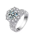 Moissanite Engagement Rings for Women Diamond Rings 14K White Gold Vermeil Moissanite Ring for Women