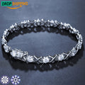 Dropshipping Fine Women Accessories Jewelry 5mm 925 Sterling Silver VVS Moissanite Diamond Tennis Bracelet for Girls Femme