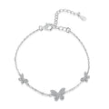 Dylam Fine Jewelry 925 Sterling Silver Adjustable Women 18K Gold Plated Layered Butterfly Charm 5A Zirconia Butterfly Bracelet