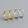 Wholesale Fashion Jewelry 925 Sterling Silver Twist Irregular CZ Diamond Zircon Gold Plated Hoop Earring Jewelry for Women