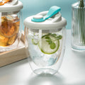 Transparent Glass Coffee Cup Milk Whiskey Tea Double Glass Leak-proof Lid Creative Heat Resistant Mug Drinkware Tumbler Cups