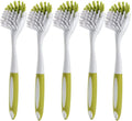 Amazer Kitchen Scrub Brush Sink Bathroom Brushes with Scraper Tip Comfortable Grip Bristles Skillet Dishes Cleaning
