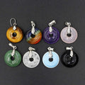 Crystal Healing Circle Peace Stainless Steel Buckle Stone Pendant Natural Chakra Orgone Energy DIY Pendants Necklace