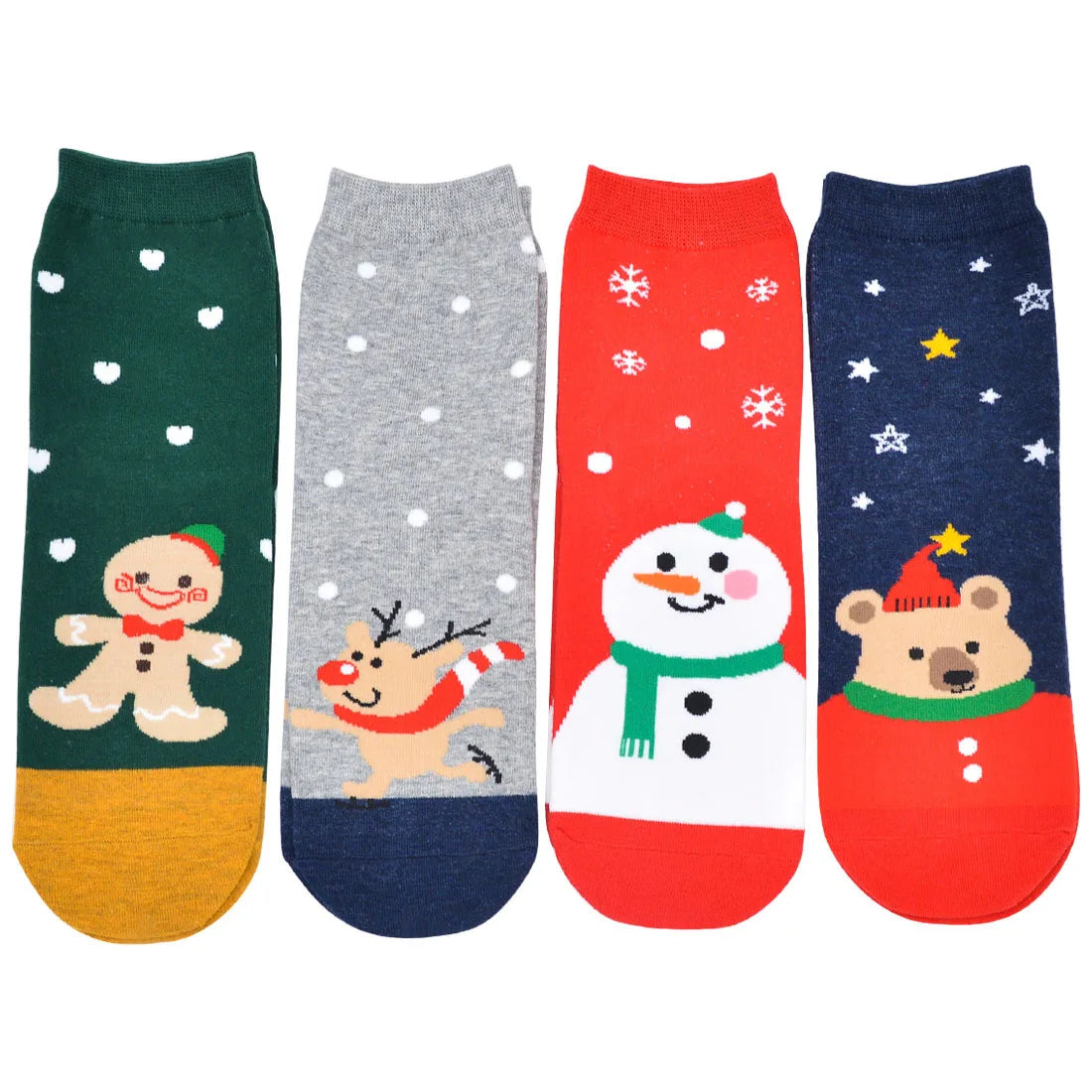 3D Printing  Christmas  Reindeer Snowflakes  Tree Elk Cotton Gift  Socks for Autumn&winter Long-staple Cotton