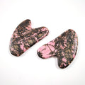 Huiying Best Present Rhodonite Jasper Heart Shape Gemstone Scraping Board for Face Gua Sha SPA