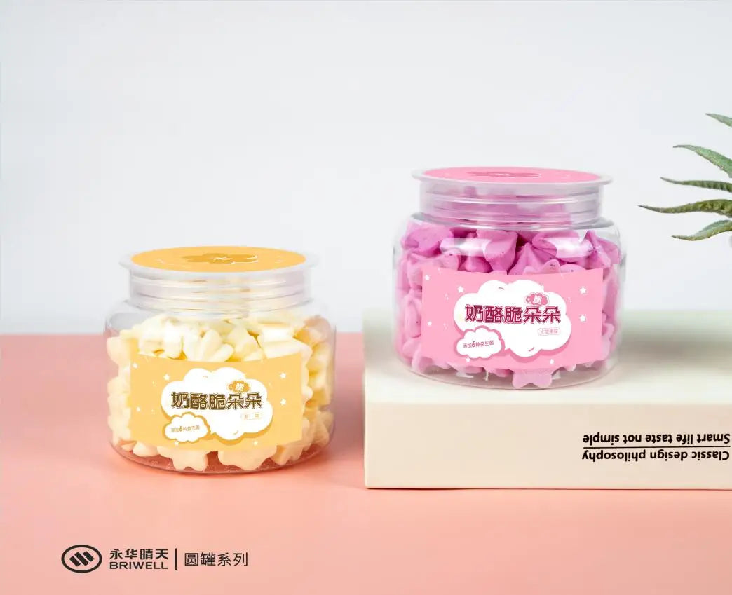 Wholesale Transparent Cylinder Plastic Cookie and Candy Jar for Dry Food Fruit Pet Storage Home or Office Use