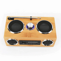 Hifi Bamboo Wooden Bluetooth Bt Wireless Mini Portable Speaker Fm Radio Rechargeable Blue Tooth Speaker SoundBox Loudspeaker