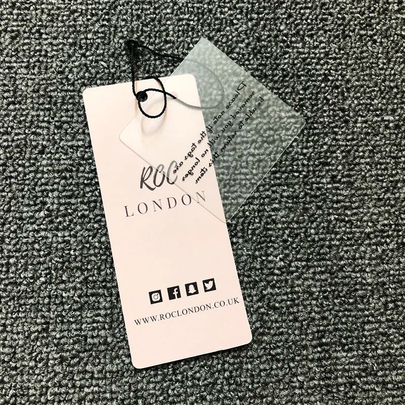Luxury Custom logo Printed Wig Clothing Boutique 400g 700g Paper PVC Private Label hang Tag with Rope
