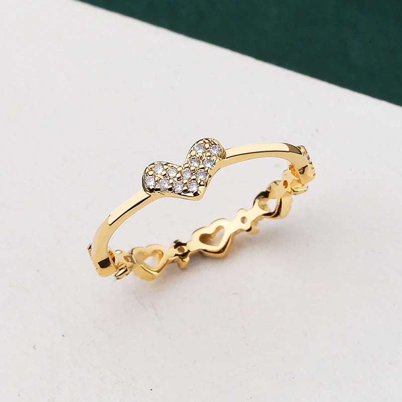 New Hot Selling Fashion Jewelry Engagement Ring Gold Plated 925 Sterling Silver Zircon Women's Wedding Ring for Couples