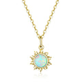 Custom 14K 18K Gold Plated Sun Opal Necklace 925 Sterling Silver with Trendy Arrow for Wedding Party Gifts Made in CN;GUN