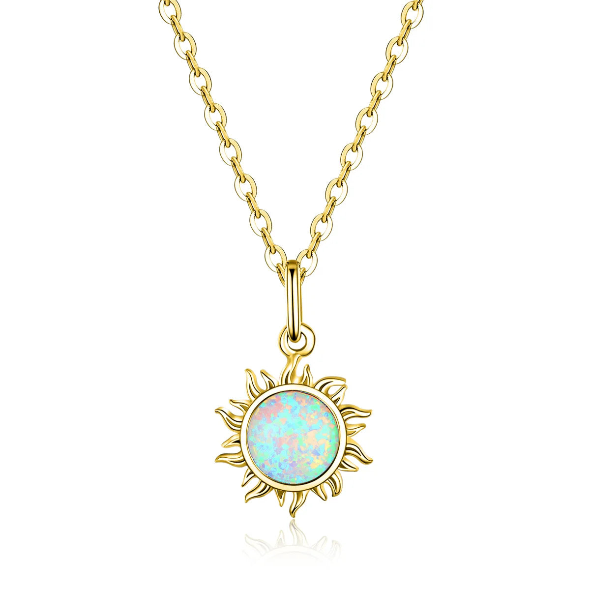 Custom 14K 18K Gold Plated Sun Opal Necklace 925 Sterling Silver with Trendy Arrow for Wedding Party Gifts Made in CN;GUN