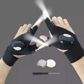 LED Strap Fingerless Gloves for Repairing in Darkness Places and Outdoor Activities