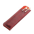 Custom Logo Vintage Genuine Leather Pencil Case Office Crazy Horse Cowhide Leather Pen Sleeves Pouch Holder