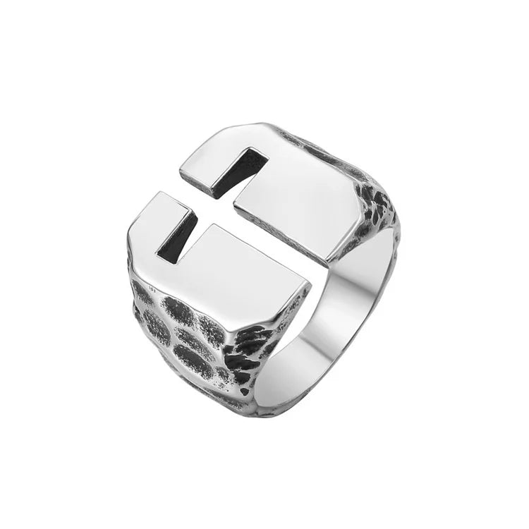Fashion Jewelry Manufacturers Stainless Steel Hollow Black Cross Rings Men
