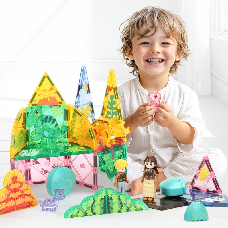 Hot Promotion Kids Educational Magnetic Tiles Toys Learning Magnetic Building Blocks Set Stem Building Tiles with Magnet
