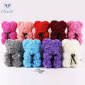 2025 Hot Sale 25cm Rose Bear Pearl Bear Artificial Handmade Flower Wholesale Valentine's Day & New Year Gift Package Box
