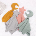High Quality Infant Comforter and Security Blanket Newest Woven Cloth Towel with Moon Star Head for Baby Sleeping and Play