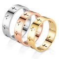 Fashionable Three Color Stainless Steel Rings for Men Bagues Hommes Hot Selling Manufacturer Wholesale Price Cross Ring Silver