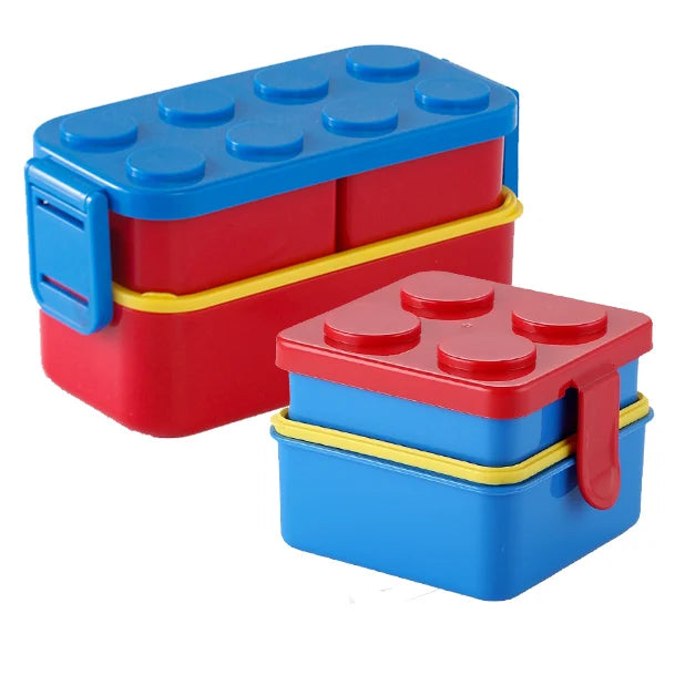 Back to School Building Blocks Lunch Box for Kids School BPA Free Bento Boxes With Spoon and Fork Storage Container  Custom Logo