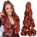 Synthetic High Temperature French Curly Crochet Pony Style Spiral Curly Loose Wave Single Weft 24 Inch Braiding Hair Extension