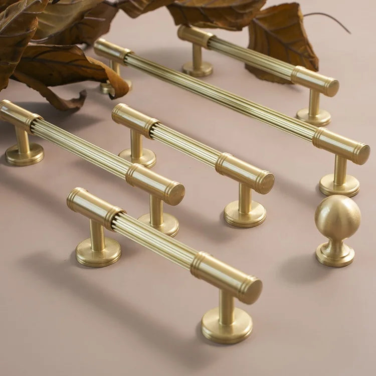 Hot Sale Luxury Brass Brushed Gold Cabinet Pulls Handle