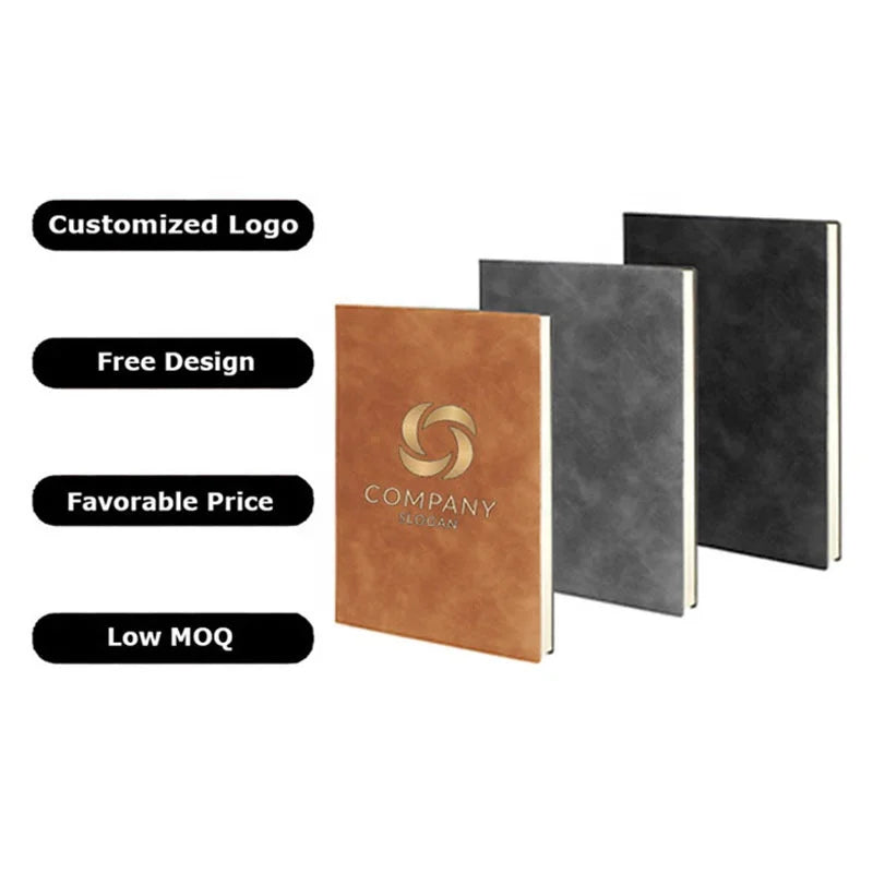 Leather Notebooks A5 Lined Paper Notepads Journal Notebook Personalized Custom Notebooks with Logo for School Business Promotion